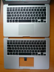 MacBook Air 13" mid-2011 (A1369) keyboard US and RU (EU) layout comparison