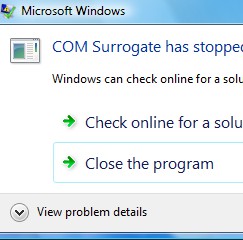 com surrogate has stopped working